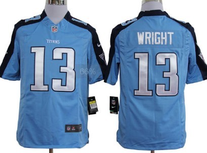 Light Blue Game Jersey Tennessee Titans 13 Kendall Wright